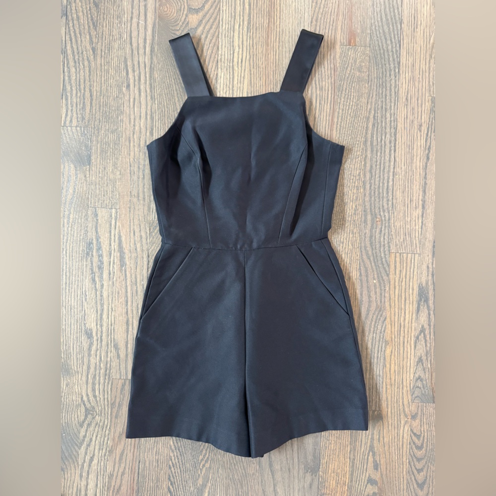 French Connection Paradise Black Satin Romper - sz 2